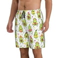 thumbnail image 2 of Kdxio Avocado Playing Music Pattern Mens Casual Shorts - Drawstring Summer Beach Sports Shorts for Men, 2 of 9