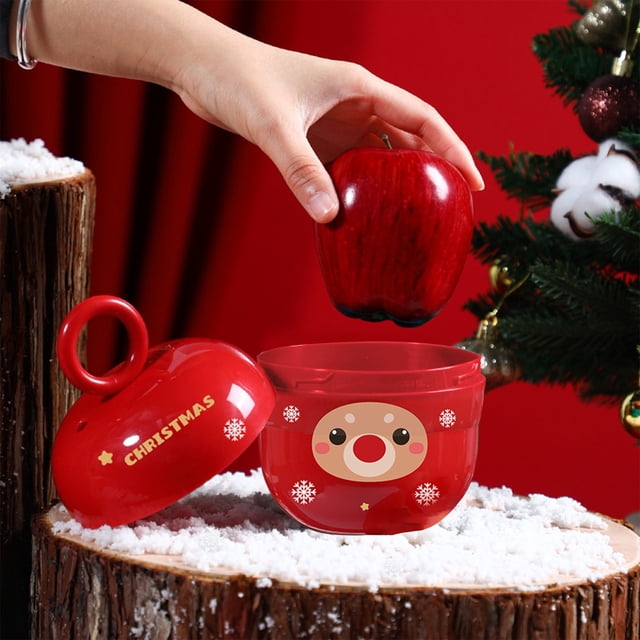 Caja de regalo navideña de plástico rojo portátil para Nochebuena | Decoración navideña | Embalaje duradero para regalos navideños | Regalo de temporada multiusos para el hogar y la oficina