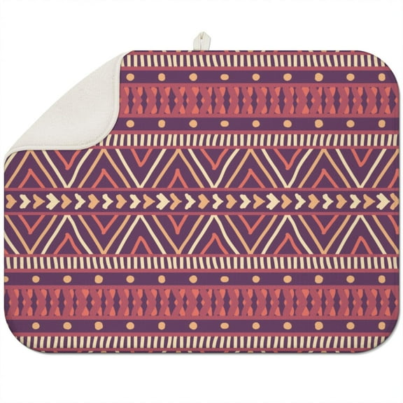 Large boho floral kitchen pad 18x24 Inch crafted from microfiber, machine washable and perfect for drying cups, pots, and utensils