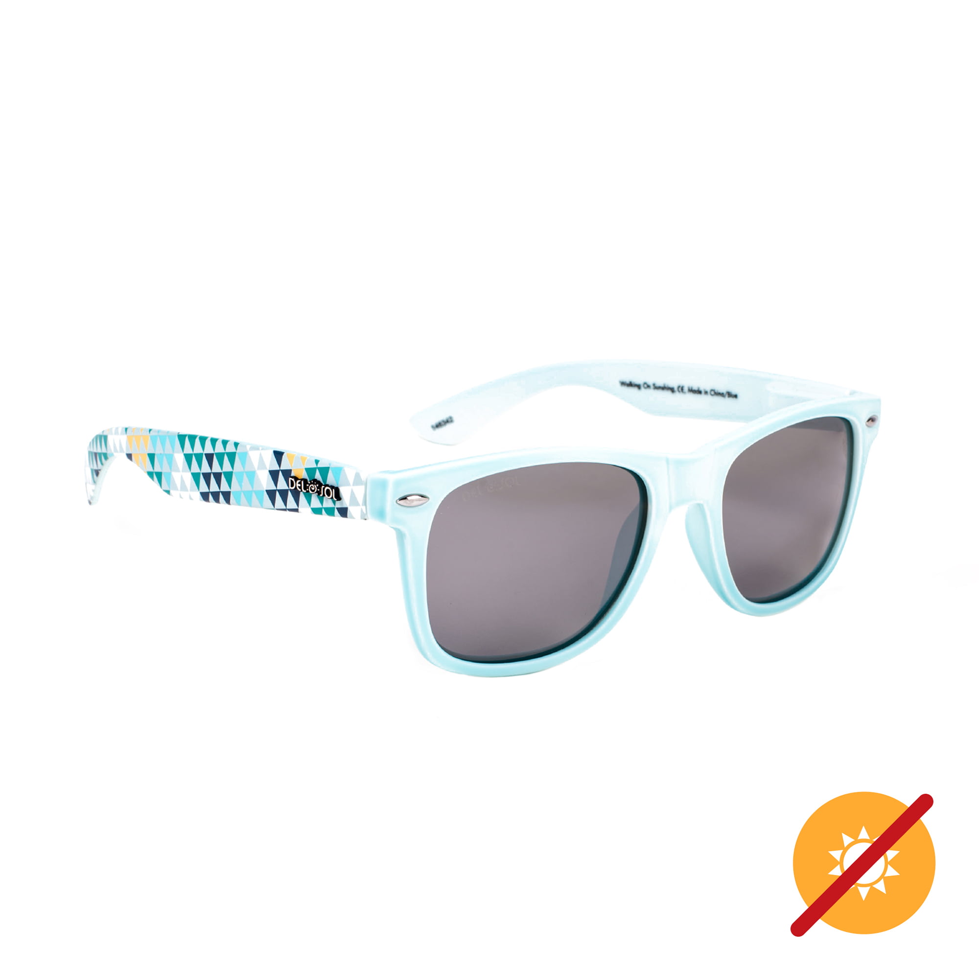 Del Sol Solize Color-Changing Unisex Sunglasses - Walking on Sunshine -  Changes Color from Light Blue to Blue in the Sun - Polarized Pro, Mirrored  Lens, 100% UVA/UVB Protection - Walmart.com