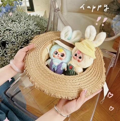 Baby Three Macaron Bunny Series Blind Box Figure Plush Toy-