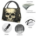 thumbnail image 4 of Fotbe Gothic Winged Skull Bolsa Térmica Portátil con Estampado, Bolsa de Entrega de Alimentos Aislada, Bolsa Reutilizable de Gran Capacidad para Comidas y Supermercado, 4 of 6