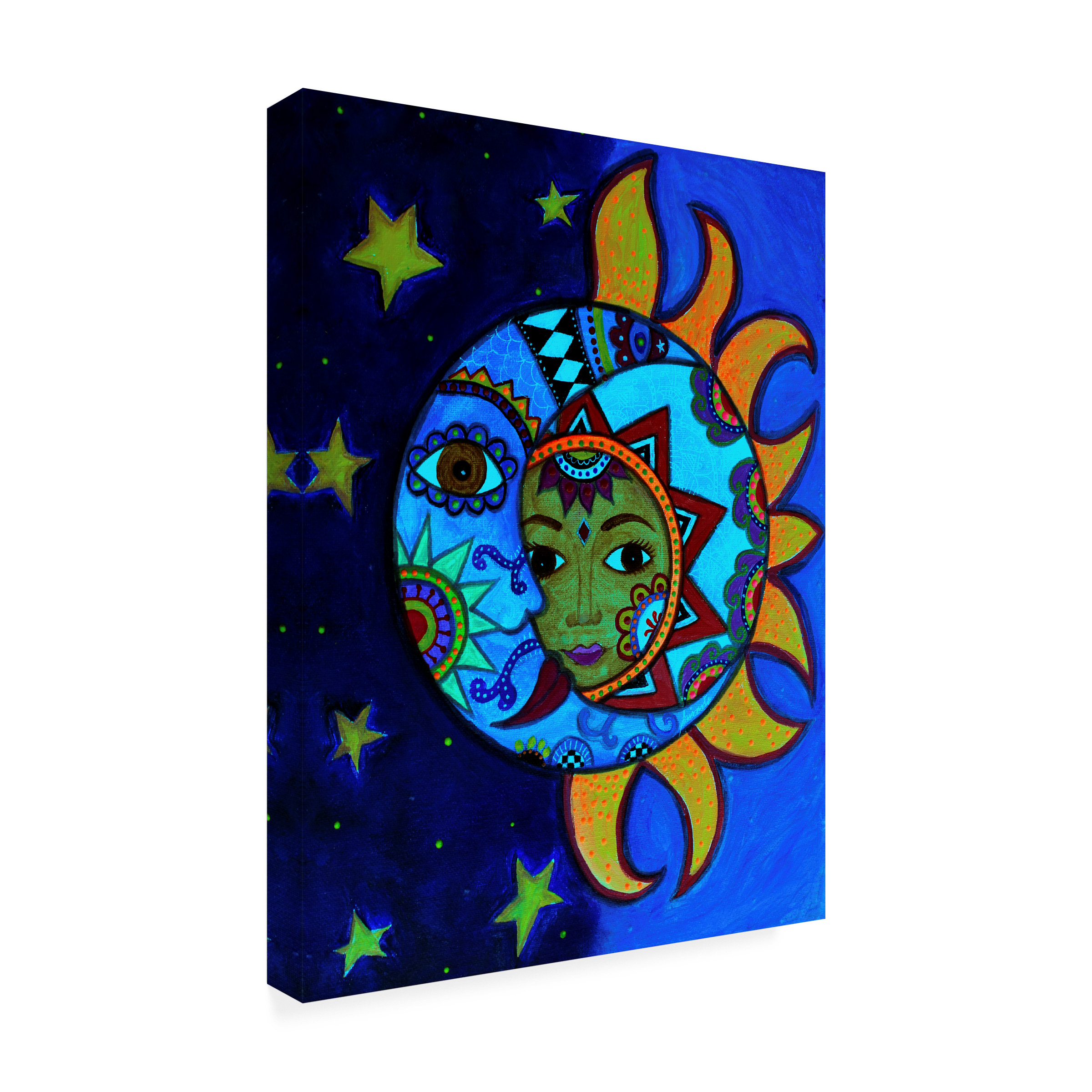Trademark Fine Art 'La Luna El Sol Estrellado' Canvas Art by Prisarts