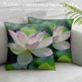 thumbnail image 3 of JRXY  Throw Pillow Cover Lotus Flowers Watercolor Summer Floral Blossom Botanical Green Leaves Plant Garden Decor Lumbar Pillow Case Cushion for Sofa Couch Bed White, 3 of 5