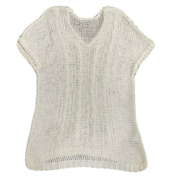 Tommy Bahama Open Knit Short Sleeve Sweater, White, Small