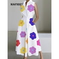 thumbnail image 2 of Vestido estampado elegante para mujer, ropa de calle sin mangas con cuello de pico, informal, holgado, con bolsillo, Patchwork, para fiesta y Club, primavera y verano, 2 of 4