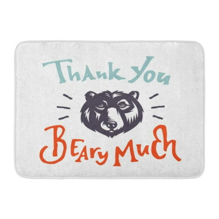 Custom Made Rugs LADDKE Thank You Beary Much Funny Humorous Graphic Hand Crafted Custom Lettering Made Doormat Floor Rug Bath Mat 23.6x15.7 inch ()