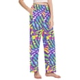 thumbnail image 2 of FORMRS Women's Pajama Pants with Pockets Soft Comfy Loungewear Sleep Bottom, Sizes S-2XL, Green Wavy Pattern, 2 of 8