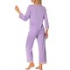 thumbnail image 3 of INSPIRAR CHIC Conjuntos de Pijama de Satén para Mujeres con Escote en V y Detalles de Encaje Talla XS Púrpura, 3 of 6