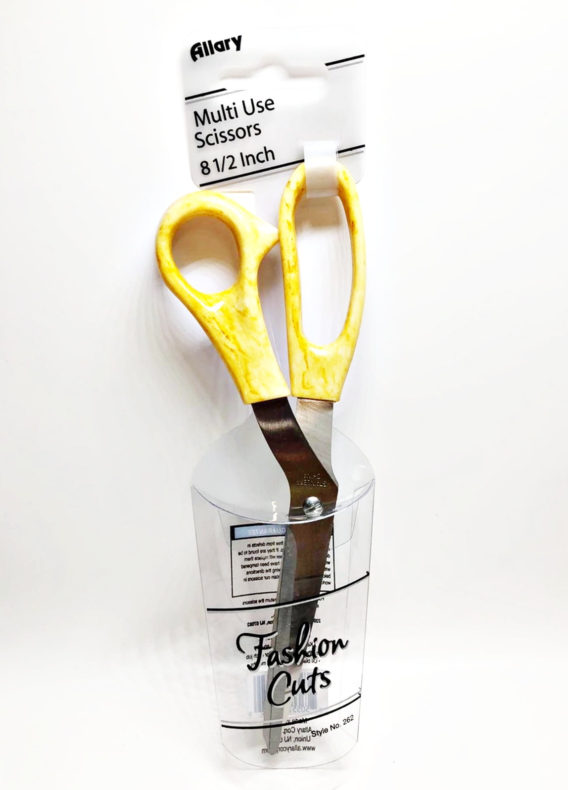 Allary Fashion Cuts 8.5 Inch Multi Use Scissors, Style #262, Yellow