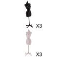 thumbnail image 1 of 6x Pantalla de visualización Vestido Ropa Modelo de maniquí Soporte para muñecas Negro + Blanco Macarena Titular de la pantalla, 1 of 8