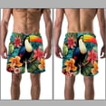 thumbnail image 3 of luoweisi Men's Beach Shorts Quick Dry Swim Trunks with Mesh Lining Toucan 2XL, 3 of 5