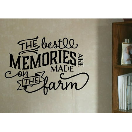 Farmhouse Décor The Best Memories Made On Farm Wall Decals Country Quote, 23x16-Inch,