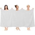 thumbnail image 3 of RIVERSIDE 2 Pack Oversized Bath Sheets 35x70 Soft Quick-Dry 600 GSM Ribbed Cotton Towels - White, 3 of 8