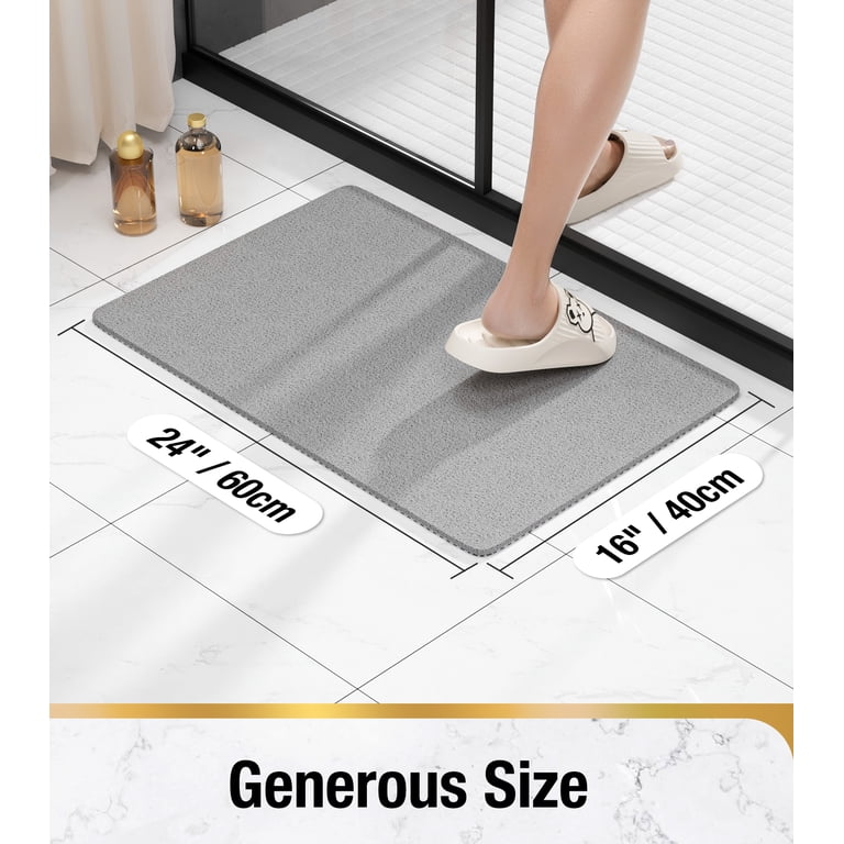 HITSLAM 24x16 Non-Slip Loofah Bath Mat, Gray photo 3
