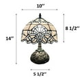 thumbnail image 7 of Tiffany Table Lamp White Baroque Style Lavender Stained Glass LED Bulb Included Dragonfly Base for Living Room Bedroom Bedside 10"W*10"D*14"H, 7 of 7