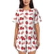 thumbnail image 1 of Fotbe Strawberry Conjunto de Pijama Estampado para Mujer, 2 Piezas, Ropa de Dormir con Camiseta de Manga Corta y Shorts Suaves-Medium, 1 of 6