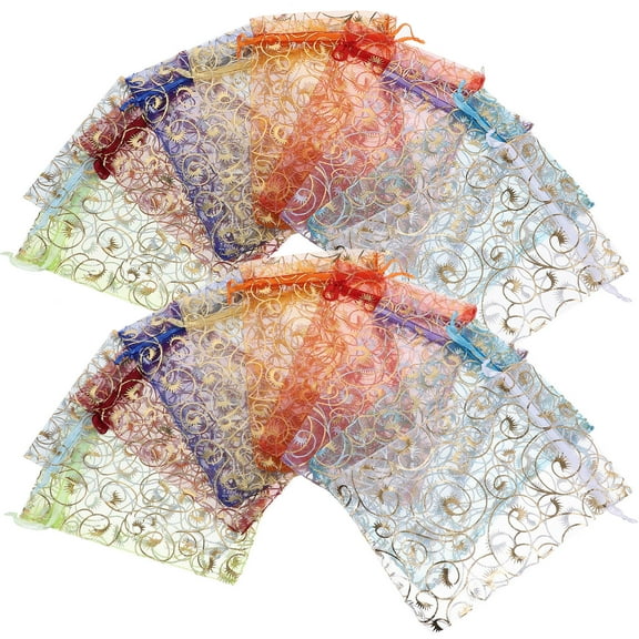 SHINYPASING Drawstring Bags Mini Pouch Small Jewelry Bags 100Pcs Organza Storage Wedding Favors