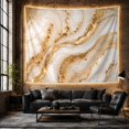 thumbnail image 6 of Cream Marble Swirls with Bright Gold Flecks, Peaceful Abstract Style for Art Lovers, Modern Wall Decor Housewarming Gift, Tapestry Wall Hanging for Bedroom and Living Room, 6 of 7