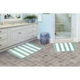 thumbnail image 2 of Garland Rug Beach Stripe Washable Bath Rug Set, 2 Piece Set (17"x24" Bath Rug, & 21"x34" Bath Rug) Sea Foam/White, 2 of 5