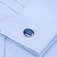 thumbnail image 5 of JUUYY Men's French Cuff Dress Shirt Slim Fit Formal Business Button Down Shirt Long Sleeve Solid Color Random Cufflinks Tops Light Blue XXXL, 5 of 6