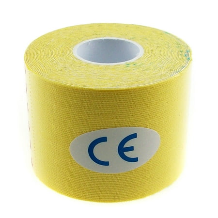 TrendBox Yellow - 1 Roll 5m x 5cm Kinesiology Sports Muscles Care Elastic Physio Therapeutic Tape for Knee Shoulder Wrist Muscle Back Injury (Best Exercise For Back Rolls)