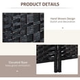 thumbnail image 5 of GVN Privacy Panels Decorative Privacy Fence,3 Panel Folding Privacy Screen, 6FT Tall Portable Wicker Weave Partition Wall Divider, Black, 5 of 7