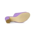 thumbnail image 5 of BLISSFUL STEP Women's Slip on Block Heel Slide Sandals Mules Lavender 8, 5 of 7