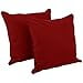 thumbnail image 3 of Coussins de Sol Carrés en Sergé Uni à Double Cordon de 25 Pouces avec Bourrures (Ensemble de 2), Rouge Rubis, 3 of 4