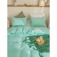 thumbnail image 4 of Turquoise Bedding Sets Queen Teal Blue Duvet Cover Set Solid Pattern Washed Microfiber, No Filling, 4 of 8