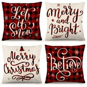 JoyX Indoor and Outdoor Printed Cotton Throw Pillows, 8.00" x 4.00", Red