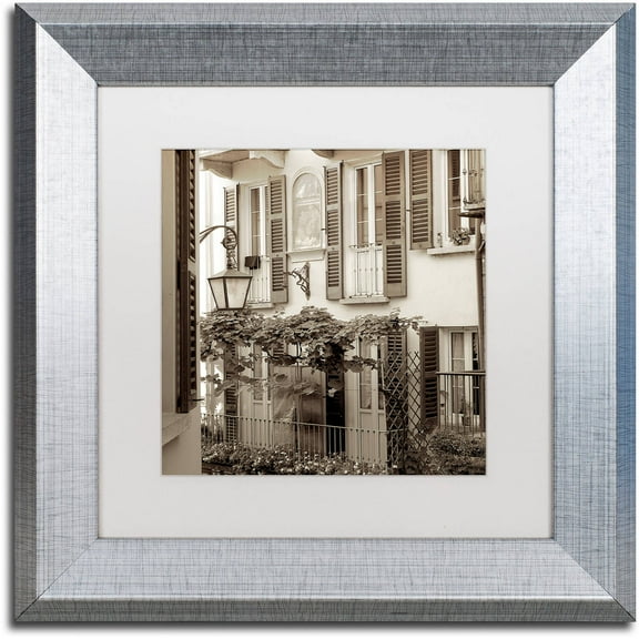 Trademark Fine Art "Bellagio I" Canvas Art by Alan Blaustein, White Matte, Silver Frame