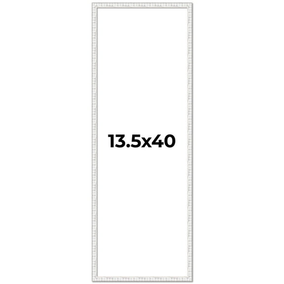 13.5x40 Frame White Real Wood Picture Frame Width 0.75 inches | Interior Frame Depth 0.5 inches |