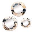 thumbnail image 2 of Designart "Fleurs de Coquelicot en Bleu Marine et Or I" Miroir Rond Floral & Botanique Ensemble de 3 - Miroir Mural Rond Traditionnel Bleu pour Salon, 2 of 5