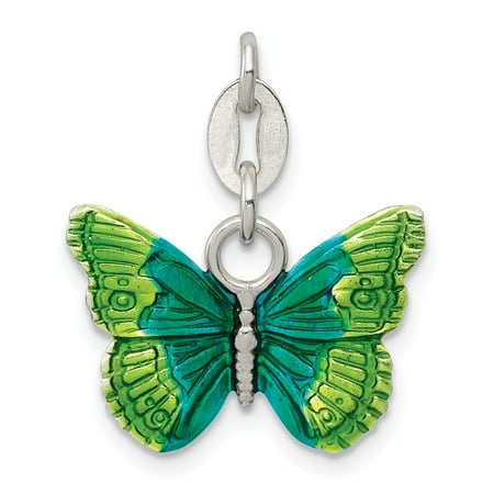Enamel Butterfly Charm - Roy Rose Jewelry Sterling Silver Enameled Butterfly Charm
