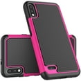 thumbnail image 2 of LG K32 Case, LG K22 / K22 Plus Case for Girls, [Tmajor] Hybrid Solid Shock Absorbing [Hot Pink] Rubber Silicone TPU & Plastic Scratch Resistant Bumper Grip Cute Sturdy Hard Phone Cases Cover, 2 of 6