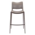 thumbnail image 4 of ZUO Chaise As Bar (Lot de 2) Gris & Noyer, 4 of 6