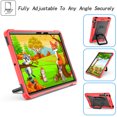 thumbnail image 4 of Kids Durable Handle Case for Samsung Galaxy Tab S7 FE 12.4" 2021 & S8 Plus 2022/S7 Plus 2020 Silicone PC Heavy Duty Protection [360 Rotating Ring Stand/Adjustable Shoulder Strap],Red/Black, 4 of 8