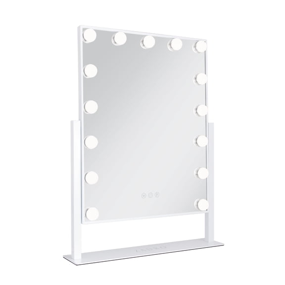 Zadro Lighted Vanity Mirror 18"x21" 15 Bulbs, 3 Light Settings, 360° Rotation Mirror Head