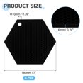 thumbnail image 2 of Paquete de 4 manteles de trivet de silicona, almohadilla de silicona hexagonal, protectores de sartén, tapete resistente al calor, negro, 2 of 7