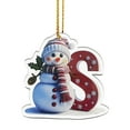 thumbnail image 4 of Horivan 2 Packs Snowman Letter Ornaments Personalized Christmas Decorations Waterproof Acrylic Hanging Pendants for Tree Home Party Holiday Gift, 4 of 6