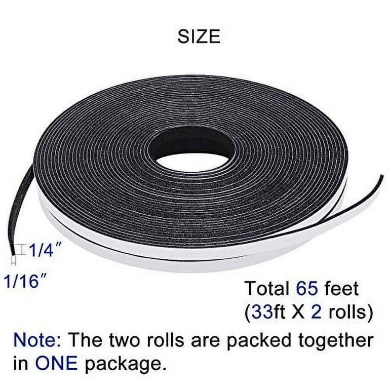 Yotache Foam Strips Adhesive 1/16 Inch Thick x 1 Inch Wide, 1.5mm Close  Cell Foam Rubber Weather Stripping Tape Seal for Doors Insulation, Total 33  Feet Long 