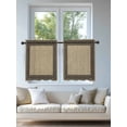 thumbnail image 4 of Black Brown Retro Greek Key Tier Curtains 36 Inch Length,Sheer Curtains for Bedroom Living Room Window Geometric Greece Ancient Rustic Small Half Window Kitchen Curtains & Drapes 27.5"x36" 2 Panels, 4 of 6