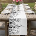 thumbnail image 4 of Grey Eucalyptus Cotton Linen Rectangle Table Runners 13"x48", Weeping Botanical Leaf Watercolor Coffee Table Runner Dresser Scarves Luxury Table Runners for Wedding Party Banquet Dinner Decor, 4 of 8