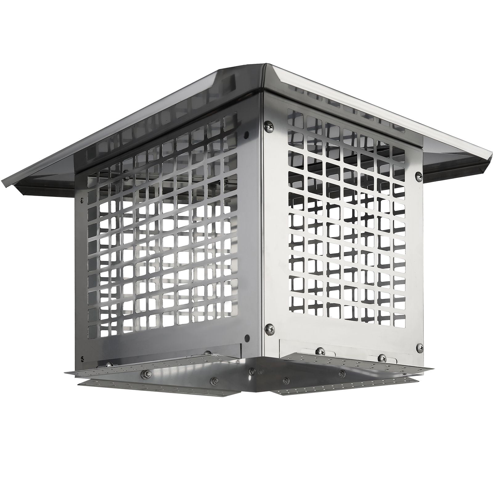 Chimney Cap 304 Stainless Steel, 2 Installation Methods, Wind-Resistant Mesh, Pre-Drilled Holes, for Brick Metal Chimneys Fireplace