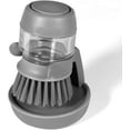 thumbnail image 1 of Cepillo dispensador de jabón, cepillo de mano de cocina para limpiar platos, ollas, sartenes y fregaderos, gris, 1 of 5