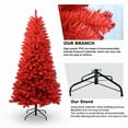 thumbnail image 4 of imerelez Prelit Christmas Tree Artificial 7ft Red Christmas Tree with 1066 PVC Branch Tips, Hinged Premium & Foldable Base for Indoor Holiday Decorating, 4 of 7