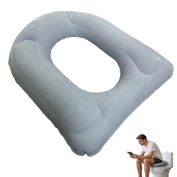 Universal Inflatable Travel Toilet Seat Riser,Comfortable Portable Toilet Seat Cover for Travel,PVC Tear Resistant Soft Raised ToiletSeats with Suction Cup,for Seniors,Adults, Elderly