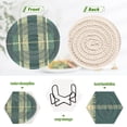 thumbnail image 4 of Green Lattice 6 Pcs Drink Coasters with Holder Absorbent Coasters Woven Coasters for Drinks Table Desk Protection Home Decor, 4 of 7