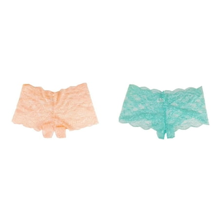 (2-Pack) 2025 New Women sy Underweary Cotton Panties for Women Lace Open Panties Multi Lane 22 24 New Color Plus Size Underwear